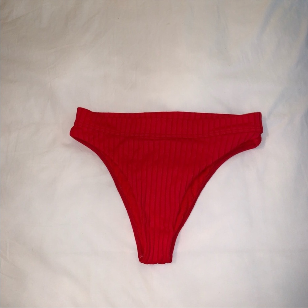 Billabong Red Maui Ribbed Bikini Bottom - Picture 5 of 7